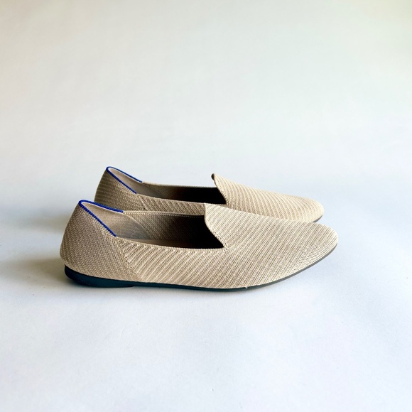 Rothy’s Cream White Textile Almond Toe Rubber Outsole Flats size 11 - Picture 2 of 15